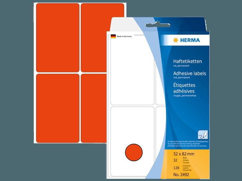 HERMA 2492 Vielzwecketiketten 52x82 mm  128 St., HERMA, 2492, Vielzwecketiketten, 52x82, mm, 128, St.