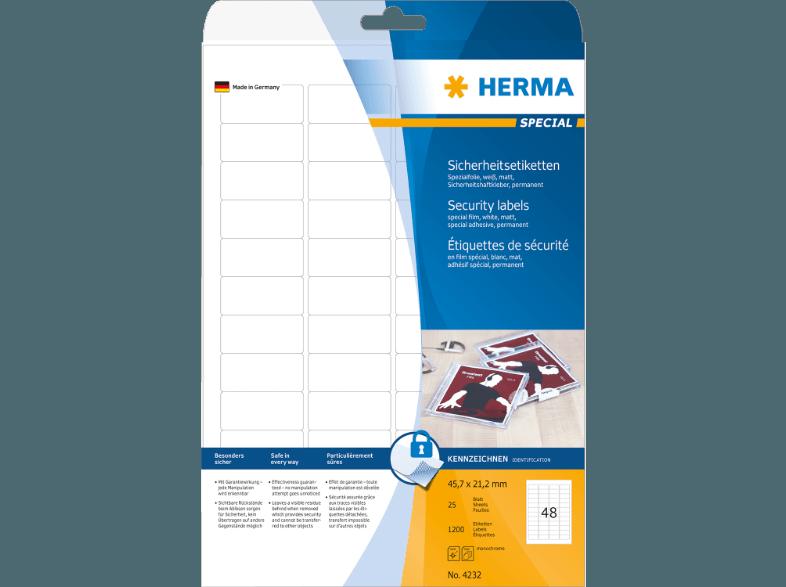 HERMA 4232 Sicherheitsetiketten 45.7x21.2 mm A4 1200 St.