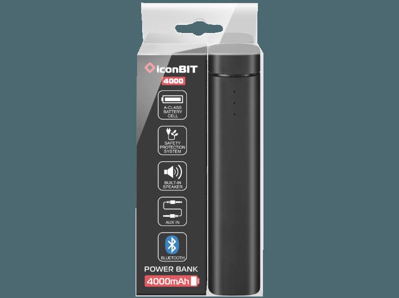 ICONBIT FTB4000BT Powerbank mit Bluetooth Lautsprecher und Line-In Funktion 4000 mAh Schwarz, ICONBIT, FTB4000BT, Powerbank, Bluetooth, Lautsprecher, Line-In, Funktion, 4000, mAh, Schwarz