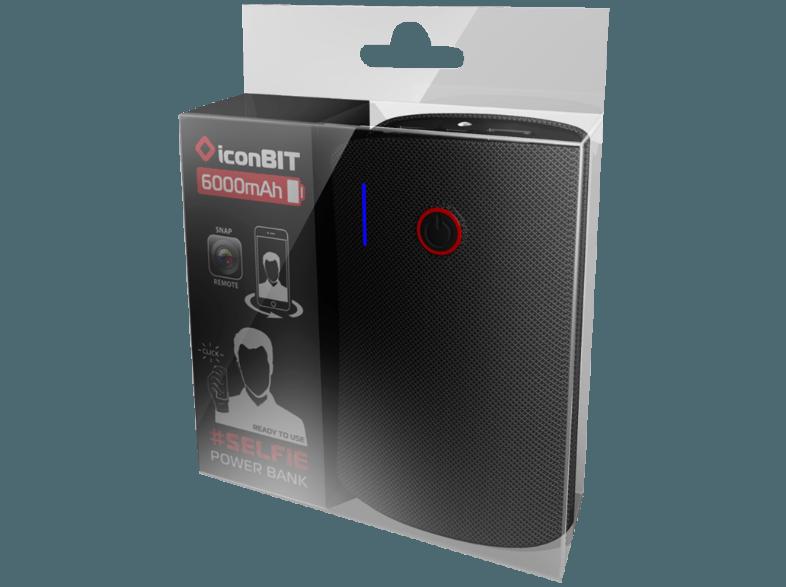 ICONBIT FTB6000SF Selfie Powerbank Selfie-Powerbank 6.000 mAh Schwarz