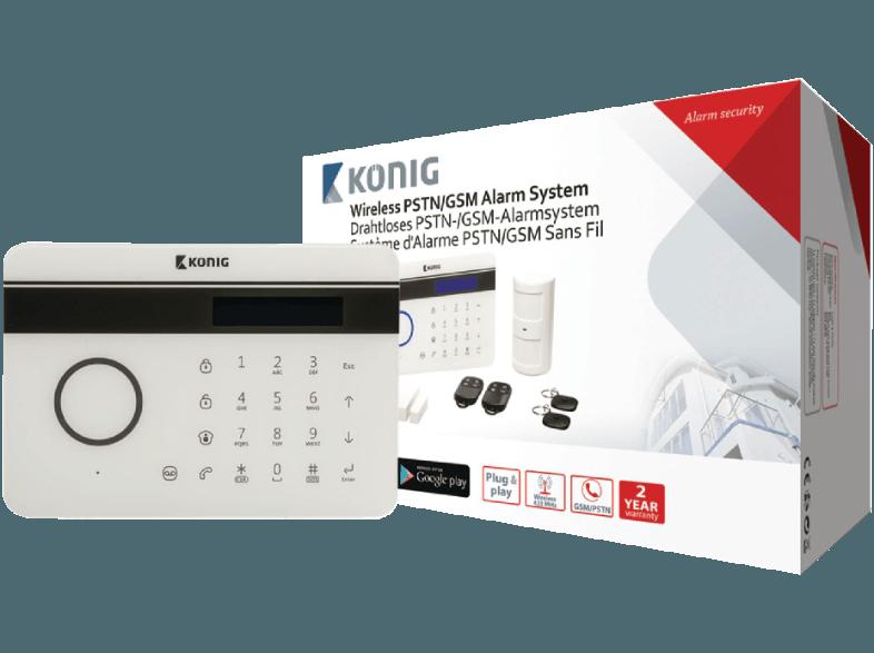 KÖNIG SAS-ALARM300 Drahtloses Festnetz-/GSM-Alarmsystem