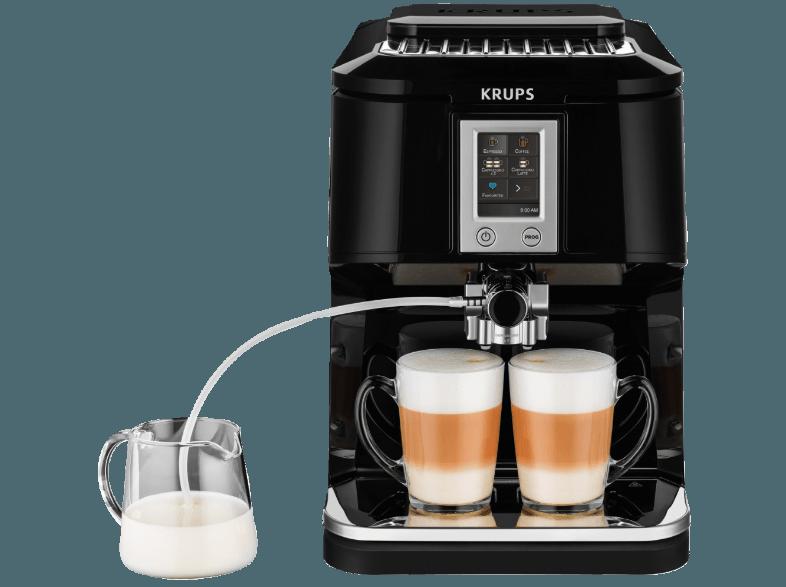 KRUPS EA8808 One-Touch-Cappuccino Kaffeevollautomat (Integriertes, verstellbares Metall-Kegelmahlwerk, 1.8 Liter, Schwarz/Edelstahl), KRUPS, EA8808, One-Touch-Cappuccino, Kaffeevollautomat, Integriertes, verstellbares, Metall-Kegelmahlwerk, 1.8, Liter, Schwarz/Edelstahl,