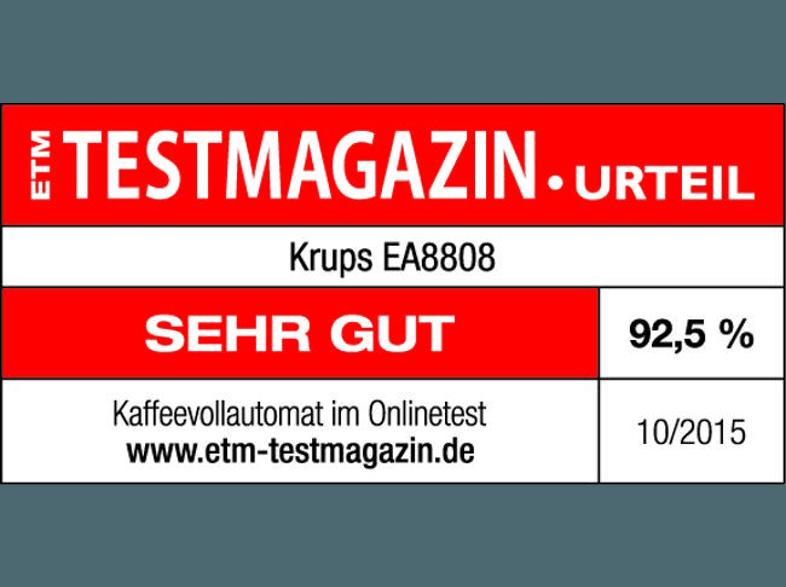 KRUPS EA8808 One-Touch-Cappuccino Kaffeevollautomat (Integriertes, verstellbares Metall-Kegelmahlwerk, 1.8 Liter, Schwarz/Edelstahl), KRUPS, EA8808, One-Touch-Cappuccino, Kaffeevollautomat, Integriertes, verstellbares, Metall-Kegelmahlwerk, 1.8, Liter, Schwarz/Edelstahl,