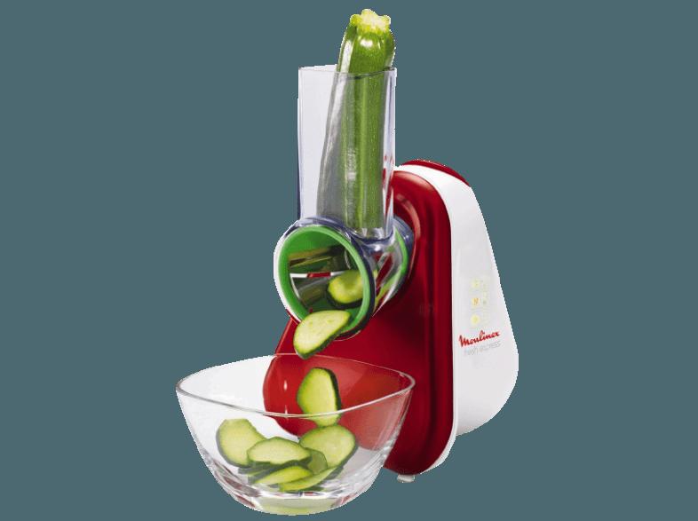 MOULINEX DJ7535 Fresh Express 3in1 Elektrisches Schnitzelwerk Metallic-Rot/Weiß 150 Watt