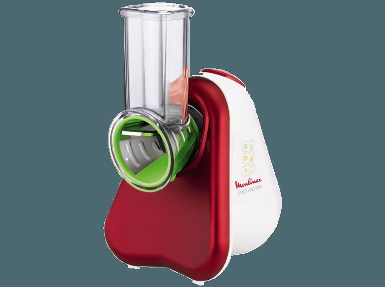 MOULINEX DJ7535 Fresh Express 3in1 Elektrisches Schnitzelwerk Metallic-Rot/Weiß 150 Watt