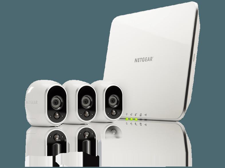 NETGEAR 3-HD-Kamera-Sicherheitssystem VMS3230 (Kamera   Basisstation), weiß