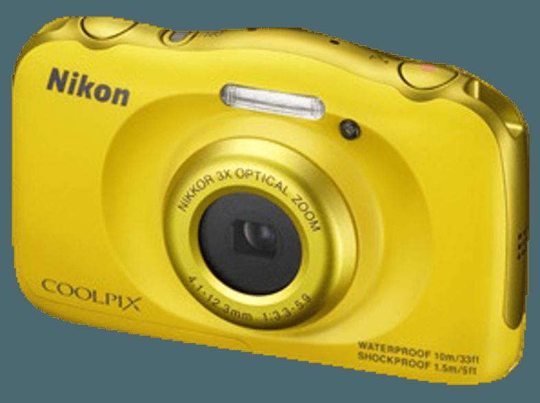 NIKON Coolpix S33  Gelb (13.2 Megapixel, 3x opt. Zoom, 6.7 cm TFT-LCD), NIKON, Coolpix, S33, Gelb, 13.2, Megapixel, 3x, opt., Zoom, 6.7, cm, TFT-LCD,