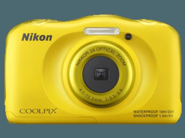 NIKON Coolpix S33  Gelb (13.2 Megapixel, 3x opt. Zoom, 6.7 cm TFT-LCD), NIKON, Coolpix, S33, Gelb, 13.2, Megapixel, 3x, opt., Zoom, 6.7, cm, TFT-LCD,