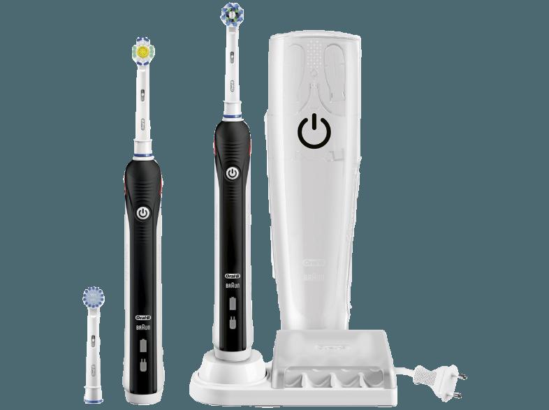 ORAL-B Pro 4900 Elektrische Zahnbürste mit 2. Zahnbürste und gratis Reiseetui Schwarz