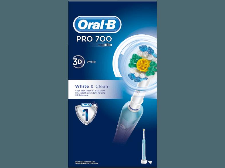 ORAL-B PRO 700 WHITE&CLEAN Elektrische Zahnbürste Hellblau/Weiß