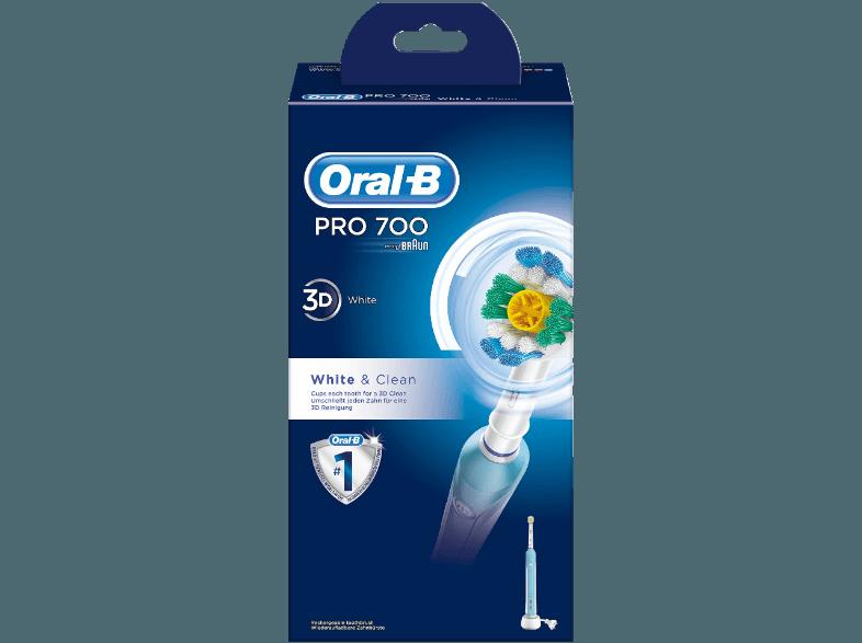 ORAL-B PRO 700 WHITE&CLEAN Elektrische Zahnbürste Hellblau/Weiß