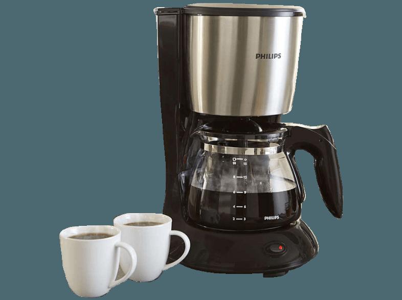 PHILIPS HD7462/21 Daily Metall Collection Kaffeemaschine Edelstahl mit matten Akzenten passend zum Frühstücksset (Aromakanne aus Glas)