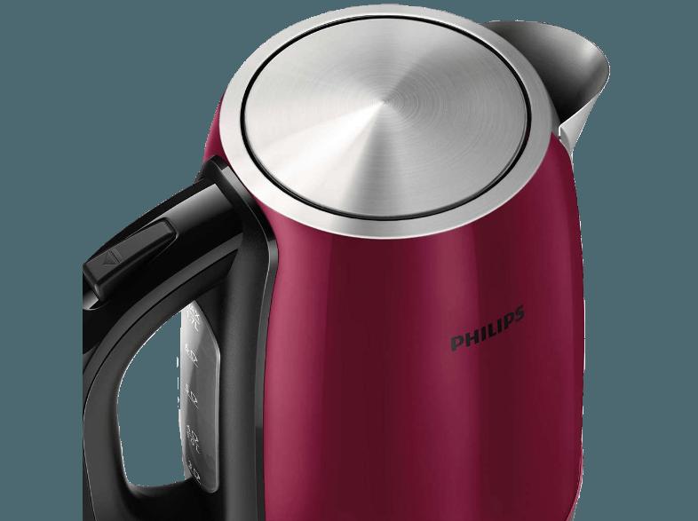 PHILIPS HD9322/33 Wasserkocher Burgunderrot (2200 Watt, 1.7 Liter/Jahr)