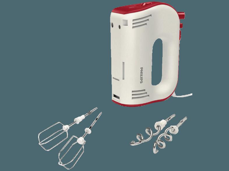 PHILIPS HR1576/30 Handmixer 750 Watt Rot/Weiß