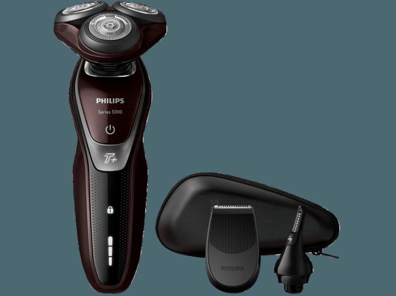 PHILIPS S5510/45 Herrenrasierer Angler Burgundy/Black Metallic Chrome (Super Lift & Cut-Technologie)