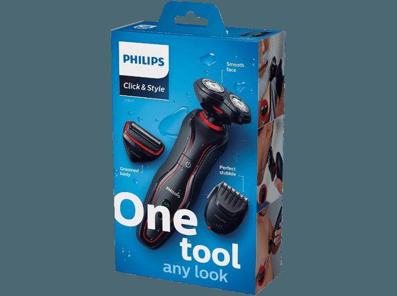 PHILIPS S738/17 Herrenrasierer Schwarz/Rot (ComfortCut-Klingensystem), PHILIPS, S738/17, Herrenrasierer, Schwarz/Rot, ComfortCut-Klingensystem,