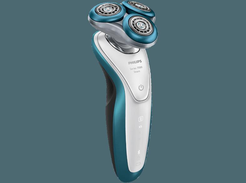 PHILIPS S7920/65 Shaver Series 7000 Herrenrasierer Weiß/Türkis (GentlePresicion-Klingensystem)