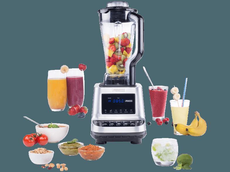 PRINCESS 01.219000.01.001 Healthy Turbo Standmixer Silber/Grau/Schwarz (1600 Watt, 2 Liter)