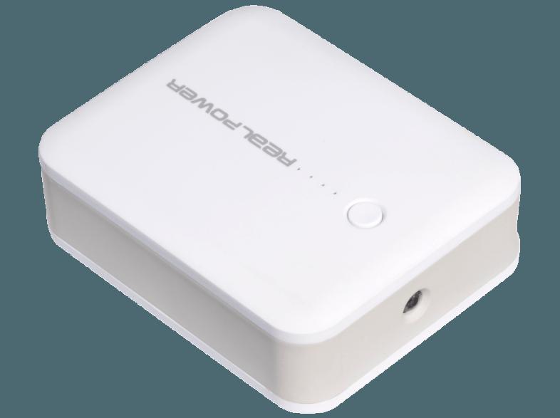 REALPOWER PBC-3000 Powerbank, Kfz Ladeadapter 3000 mAh Weiß