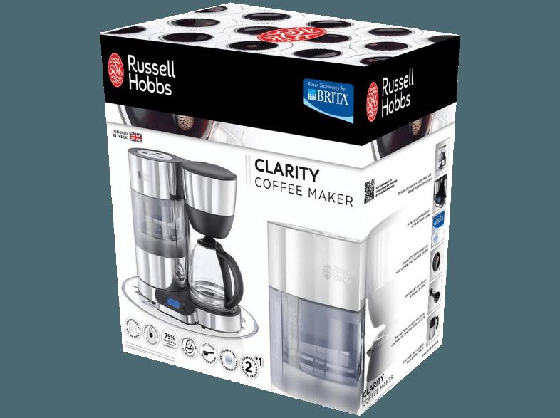 RUSSELL HOBBS 20770-56 Clarity Kaffeemaschine Edelstahl/Schwarz (Glaskanne, Brausekopf-Technologie für eine bessere Kaffee-Extraktion und ein hervorr