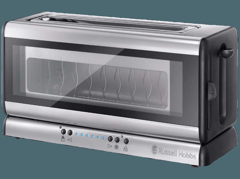 RUSSELL HOBBS 21310-56 Clarity Langschlitz-Toaster Edelstahl, Schwarz, Glas (1.000 Watt, Schlitze: 1)