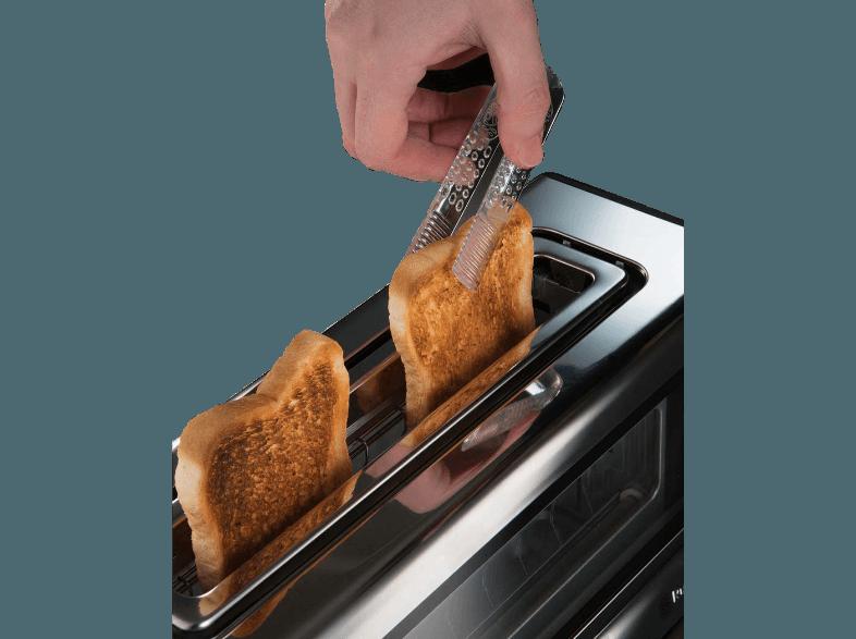 RUSSELL HOBBS 21310-56 Clarity Langschlitz-Toaster Edelstahl, Schwarz, Glas (1.000 Watt, Schlitze: 1)