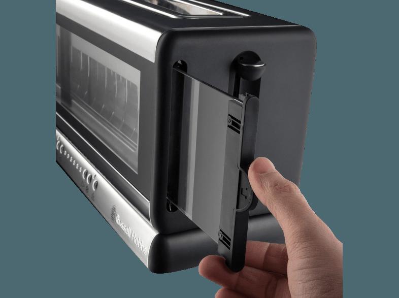 RUSSELL HOBBS 21310-56 Clarity Langschlitz-Toaster Edelstahl, Schwarz, Glas (1.000 Watt, Schlitze: 1)