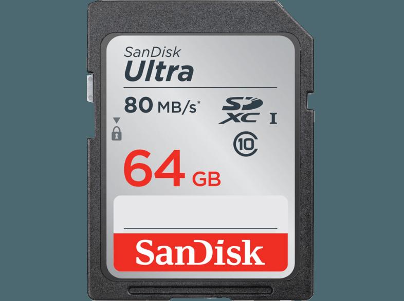 SANDISK Ultra SDXC , 80 MB/s, 64 GB, SANDISK, Ultra, SDXC, 80, MB/s, 64, GB