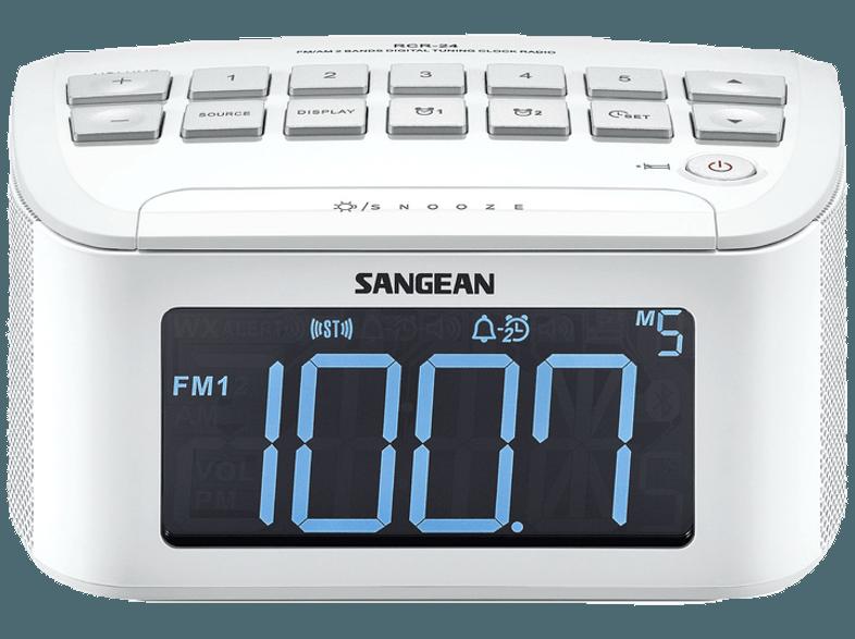 SANGEAN RCR-24 Radiowecker (AM, FM Stereo Digital, FM, AM, Weiß)