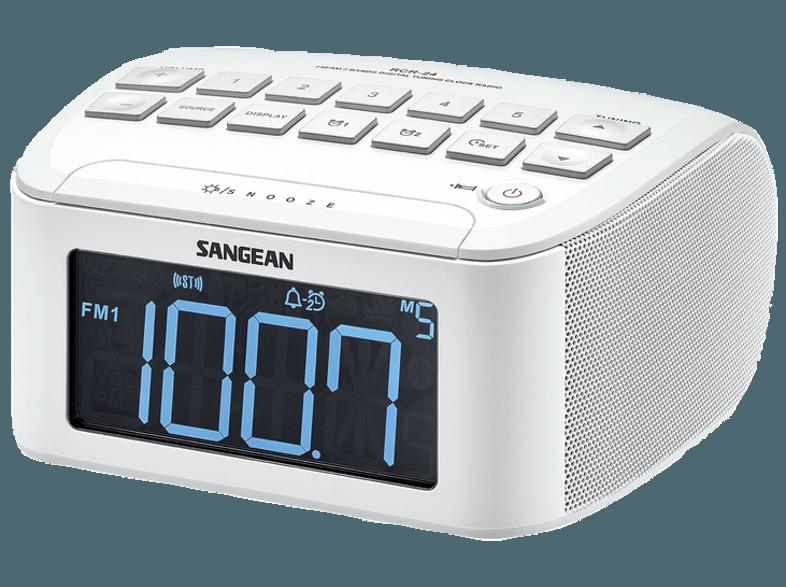 SANGEAN RCR-24 Radiowecker (AM, FM Stereo Digital, FM, AM, Weiß), SANGEAN, RCR-24, Radiowecker, AM, FM, Stereo, Digital, FM, AM, Weiß,