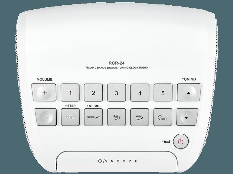 SANGEAN RCR-24 Radiowecker (AM, FM Stereo Digital, FM, AM, Weiß)