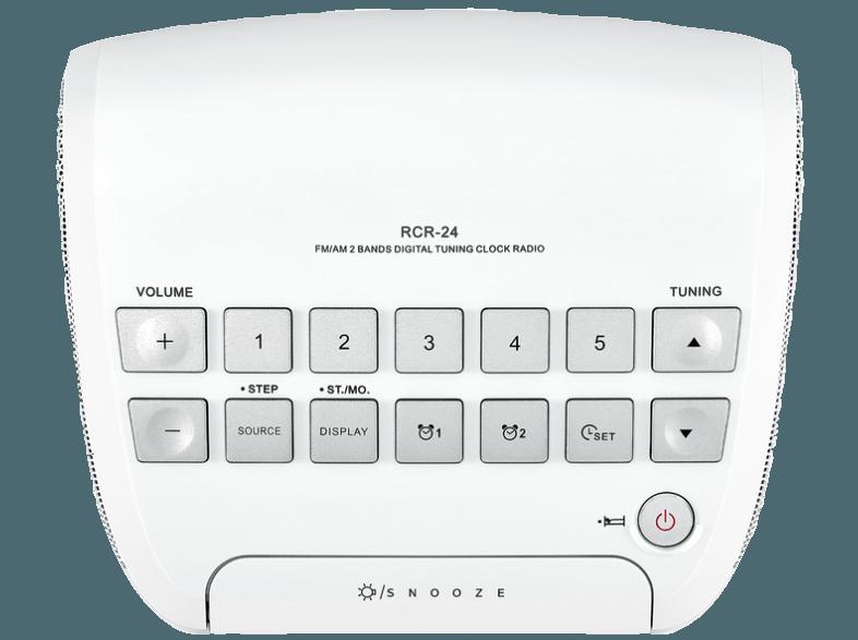 SANGEAN RCR-24 Radiowecker (AM, FM Stereo Digital, FM, AM, Weiß)