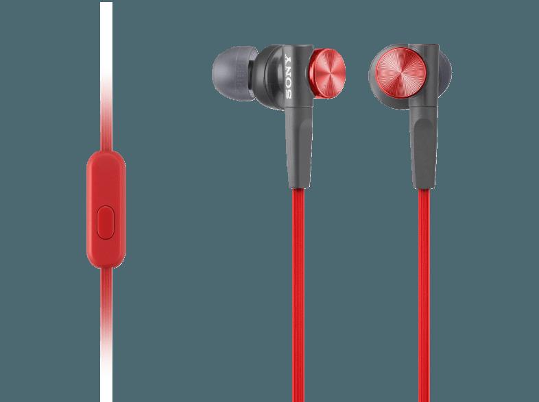 SONY MDR-XB50AP In-Ohr-Headset-Kopfhörer, Extra Bass, rot Headset Rot