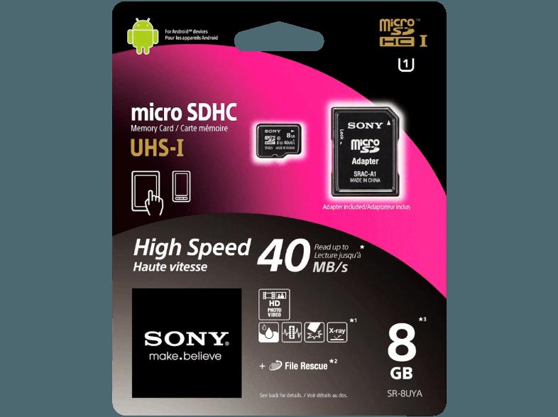 SONY SR8UYA Micro-SDHC 8GB Micro-SDHC 8 GB, SONY, SR8UYA, Micro-SDHC, 8GB, Micro-SDHC, 8, GB