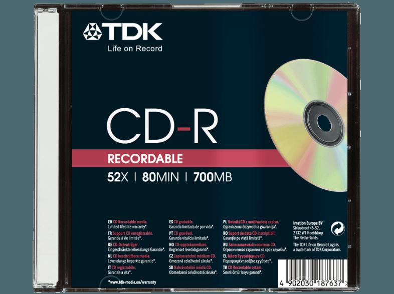 TDK CD-R 80 SCA 10er CD-R 10x CD-R Medien, TDK, CD-R, 80, SCA, 10er, CD-R, 10x, CD-R, Medien