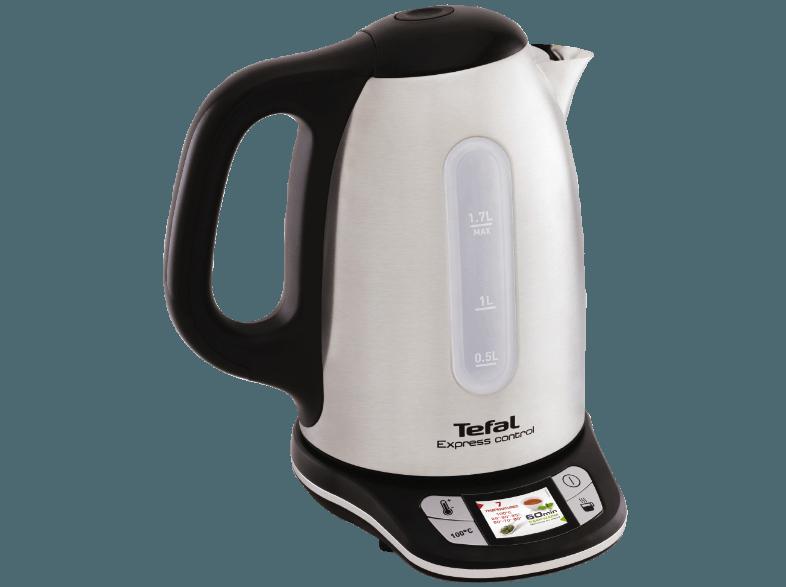 TEFAL KI 240 D Express Control Wasserkocher Gebürstetes Edelstahl/Schwarz (2400 Watt, 1.7 Liter/Jahr), TEFAL, KI, 240, D, Express, Control, Wasserkocher, Gebürstetes, Edelstahl/Schwarz, 2400, Watt, 1.7, Liter/Jahr,