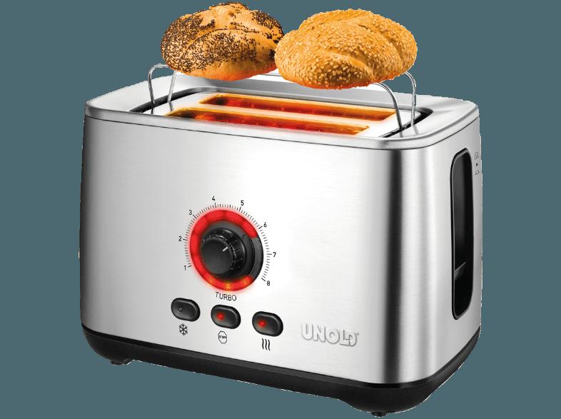 UNOLD 38955 Turbo Toaster Edelstahl/Schwarz (1900-2100 Watt, Schlitze: 2)