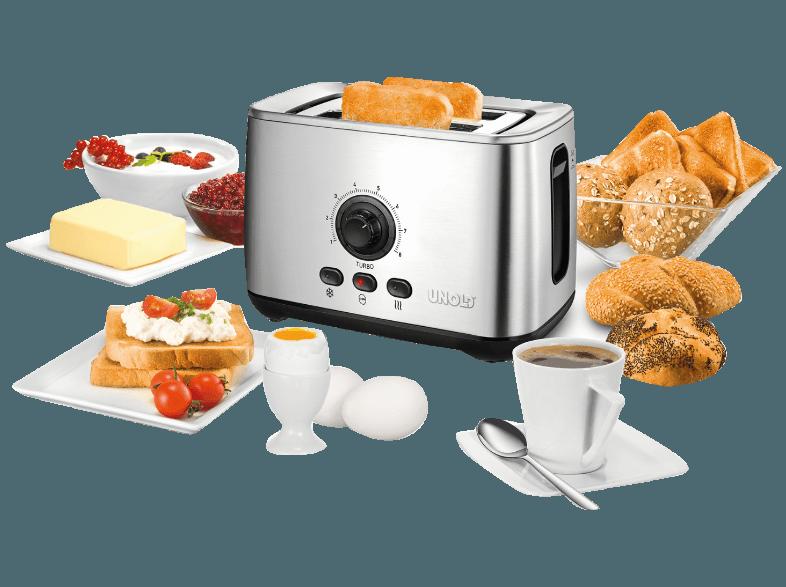 UNOLD 38955 Turbo Toaster Edelstahl/Schwarz (1900-2100 Watt, Schlitze: 2)