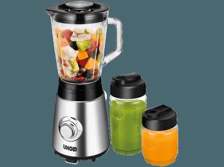 UNOLD 78685 Smoothie to go Standmixer Edelstahl/Schwarz (250 Watt, 0.8 Liter)