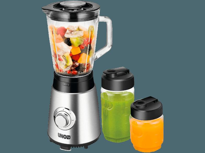 UNOLD 78685 Smoothie to go Standmixer Edelstahl/Schwarz (250 Watt, 0.8 Liter)