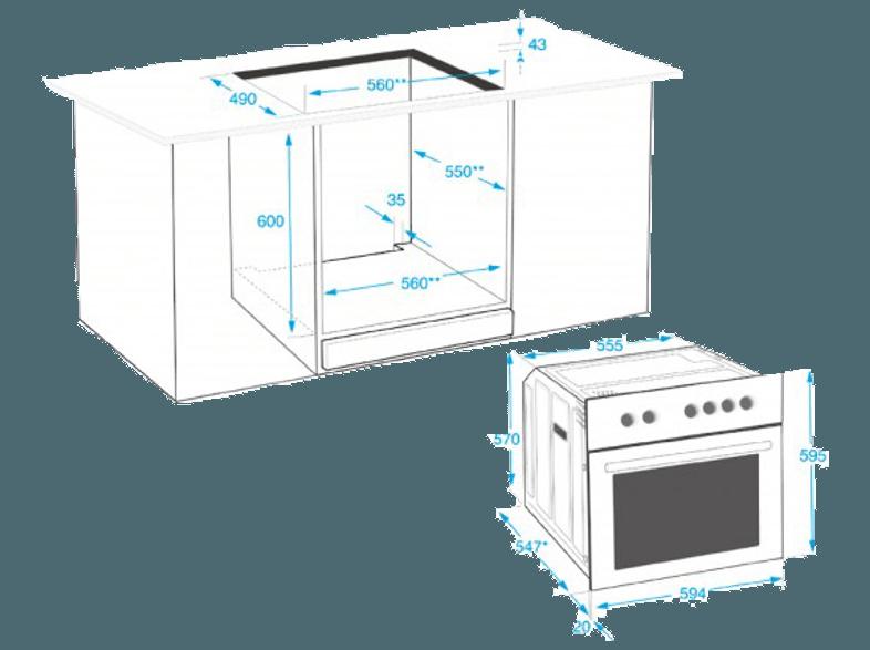 BEKO BIM12300XC Backofen (Einbaugerät, A, 71 Liter/Jahr, 594 mm breit)
