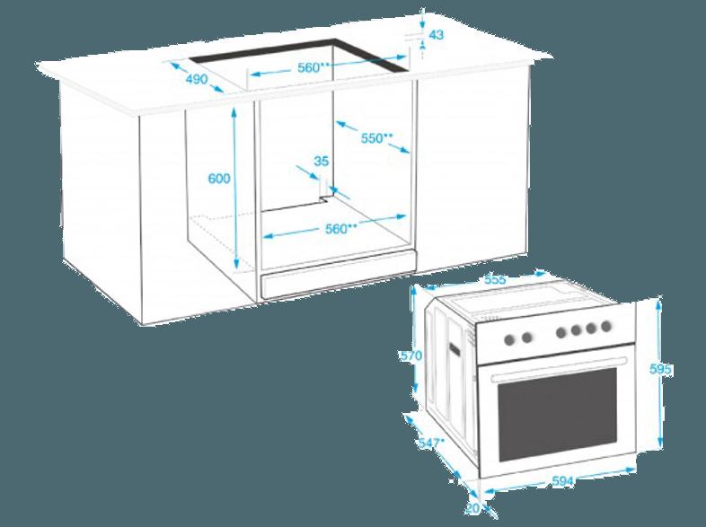 BEKO BIM15500XPS Multifunktionsbackofen (Einbaugerät, A, 71 Liter/Jahr, 594 mm breit)