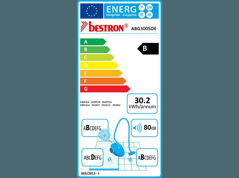 BESTRON ABG 300 SOE (Beutelstaubsauger, MICRO-filter, B, Silber/Orange), BESTRON, ABG, 300, SOE, Beutelstaubsauger, MICRO-filter, B, Silber/Orange,