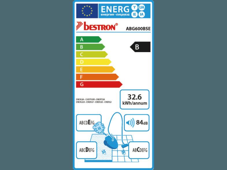 BESTRON ABG600BSE (Beutelstaubsauger, HEPA, B, Silber)
