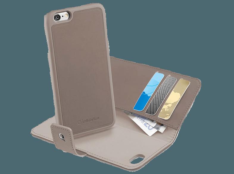 CELLULAR LINE 37116 Buchklapptasche inkl. Kreditkartenfach mit Backcover iPhone 6, iPhone 6s