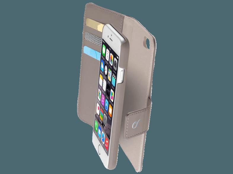 CELLULAR LINE 37116 Buchklapptasche inkl. Kreditkartenfach mit Backcover iPhone 6, iPhone 6s