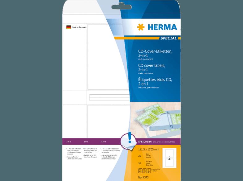 HERMA 4373 CD-Cover-Etiketten 121.5x117.5 mm A4 50 St.
