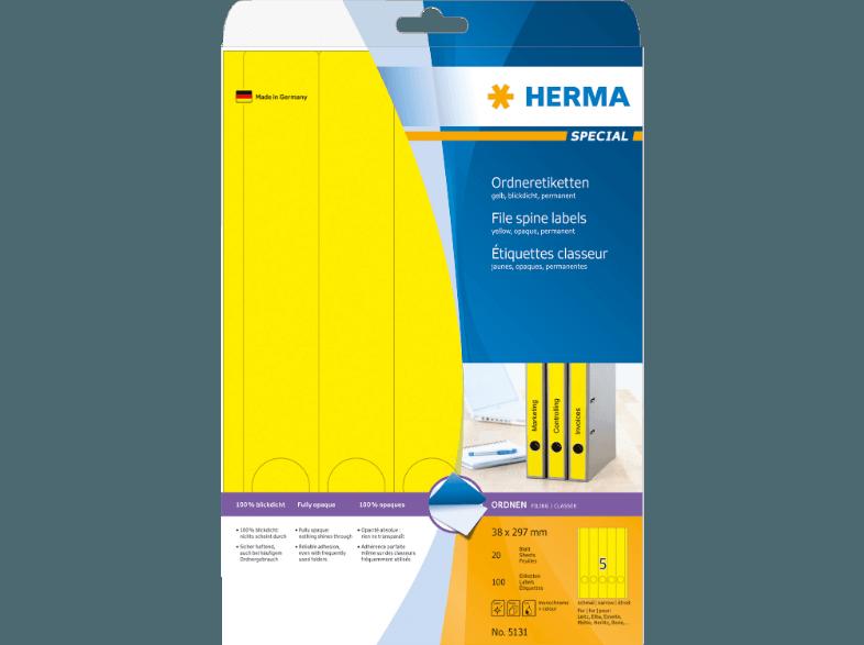 HERMA 5131 Ordneretiketten 38x297 mm A4 100 St.