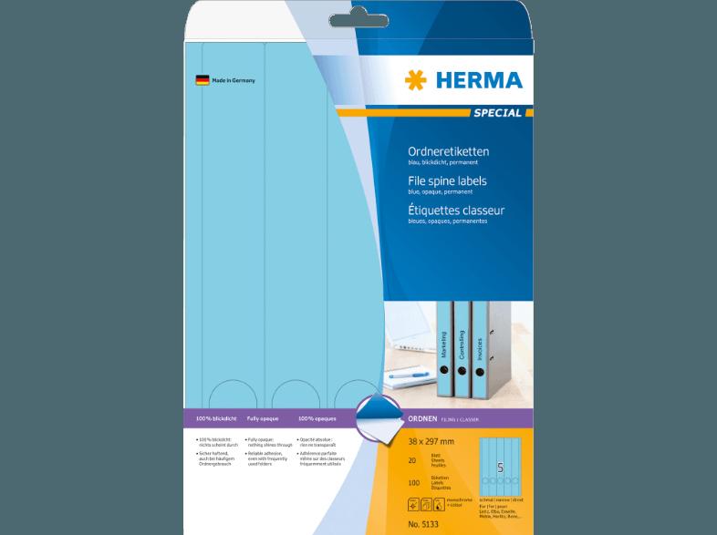 HERMA 5133 Ordneretiketten 38x297 mm A4 100 St.