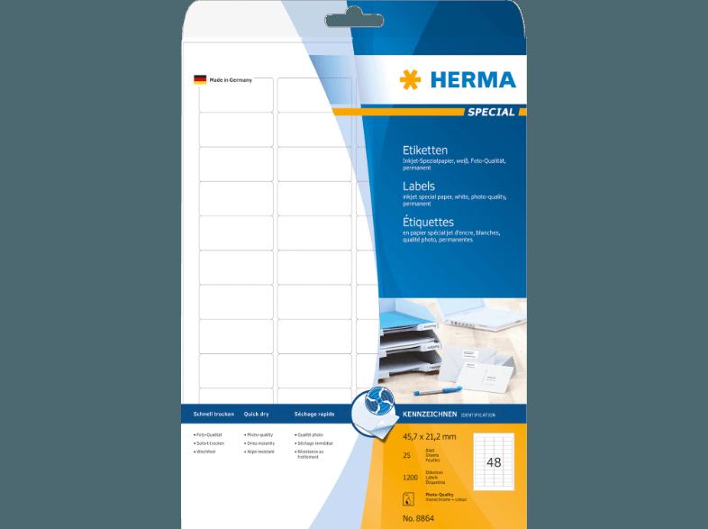 HERMA 8864 Inkjet-Etiketten 45.7x21.2 mm A4 1200 St.